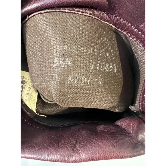 Vintage Dexter High Burgundy Leather Heeled 5 1/2M Boho Cuffed Boots - Picture 10 of 12
